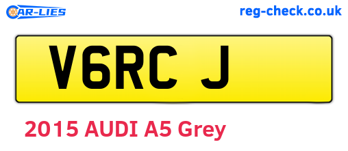 V6RCJ are the vehicle registration plates.