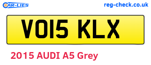 VO15KLX are the vehicle registration plates.