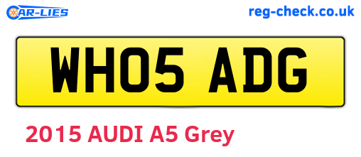 WH05ADG are the vehicle registration plates.