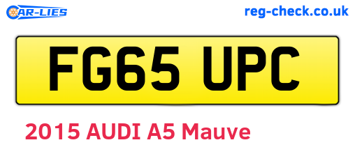FG65UPC are the vehicle registration plates.