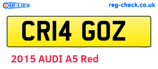 CR14GOZ are the vehicle registration plates.
