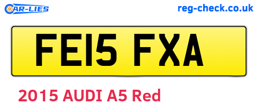 FE15FXA are the vehicle registration plates.