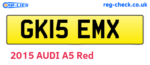 GK15EMX are the vehicle registration plates.