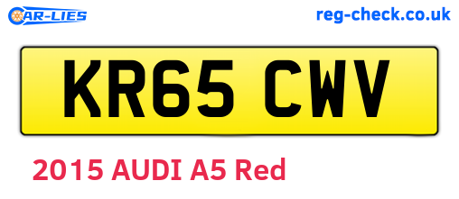 KR65CWV are the vehicle registration plates.