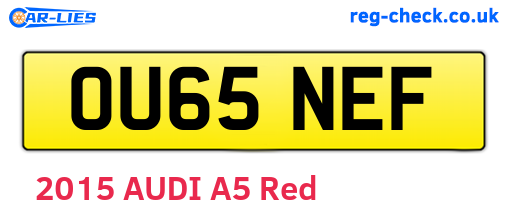 OU65NEF are the vehicle registration plates.