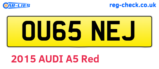 OU65NEJ are the vehicle registration plates.