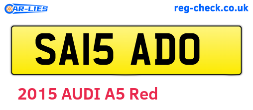 SA15ADO are the vehicle registration plates.
