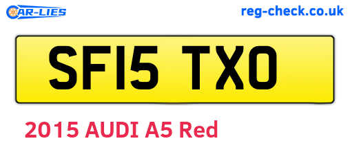 SF15TXO are the vehicle registration plates.