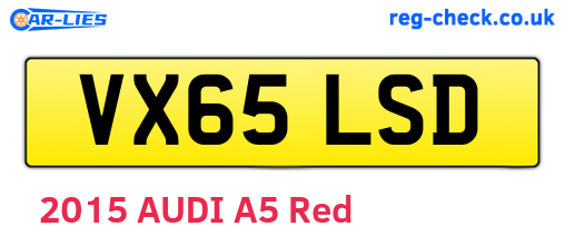 VX65LSD are the vehicle registration plates.