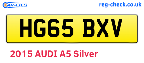 HG65BXV are the vehicle registration plates.