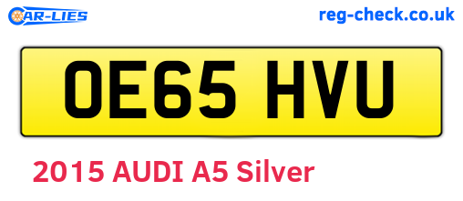 OE65HVU are the vehicle registration plates.