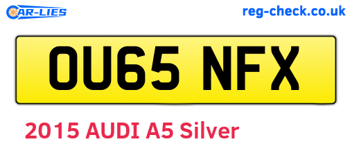OU65NFX are the vehicle registration plates.