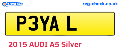 P3YAL are the vehicle registration plates.