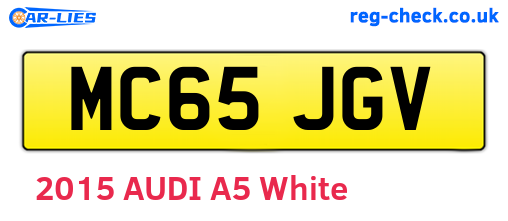 MC65JGV are the vehicle registration plates.