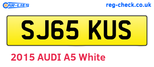 SJ65KUS are the vehicle registration plates.