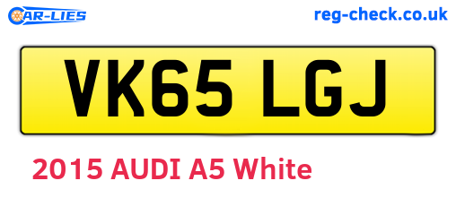 VK65LGJ are the vehicle registration plates.