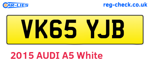 VK65YJB are the vehicle registration plates.