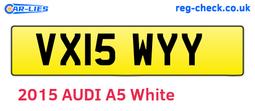 VX15WYY are the vehicle registration plates.