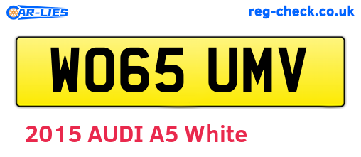 WO65UMV are the vehicle registration plates.