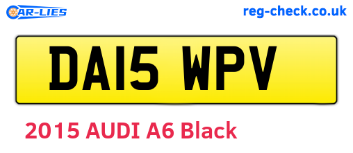 DA15WPV are the vehicle registration plates.