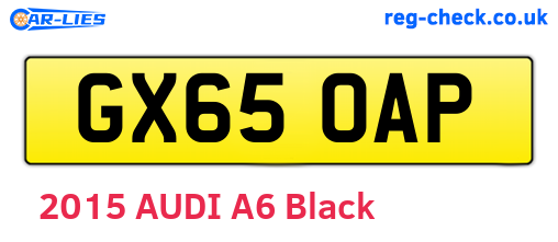 GX65OAP are the vehicle registration plates.