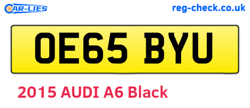 OE65BYU are the vehicle registration plates.