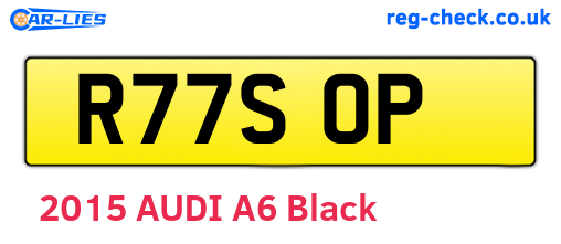 R77SOP are the vehicle registration plates.