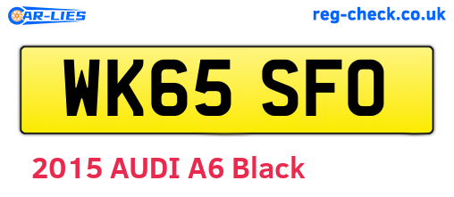 WK65SFO are the vehicle registration plates.