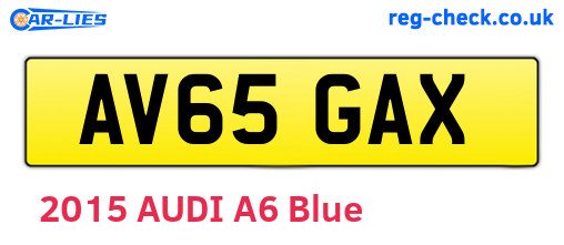 AV65GAX are the vehicle registration plates.