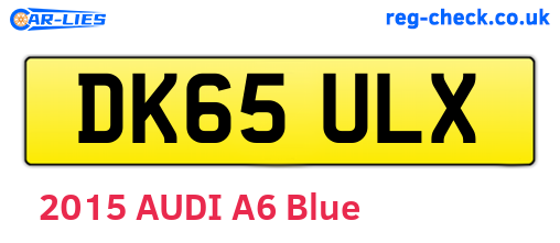 DK65ULX are the vehicle registration plates.