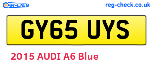 GY65UYS are the vehicle registration plates.