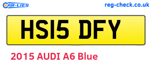 HS15DFY are the vehicle registration plates.