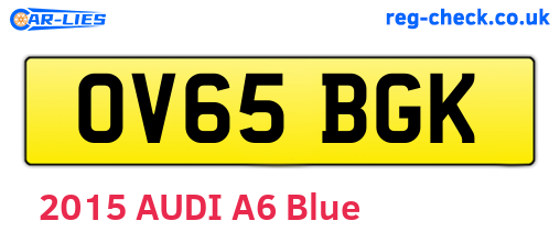 OV65BGK are the vehicle registration plates.