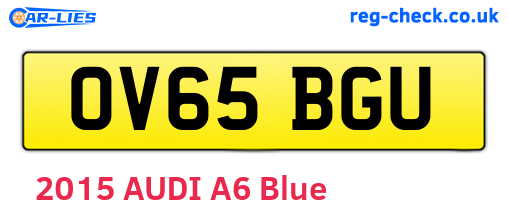 OV65BGU are the vehicle registration plates.
