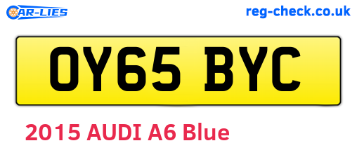OY65BYC are the vehicle registration plates.