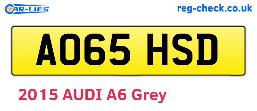 AO65HSD are the vehicle registration plates.
