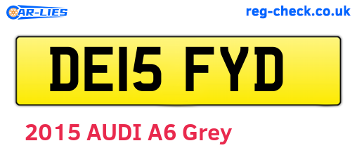 DE15FYD are the vehicle registration plates.