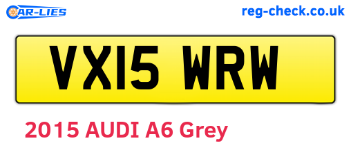 VX15WRW are the vehicle registration plates.