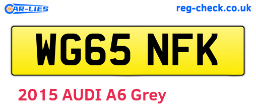 WG65NFK are the vehicle registration plates.