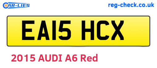 EA15HCX are the vehicle registration plates.