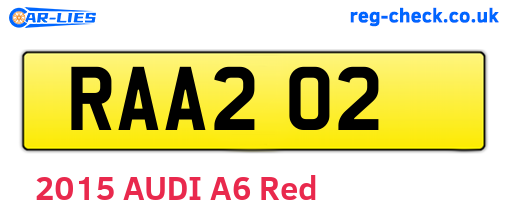 RAA202 are the vehicle registration plates.