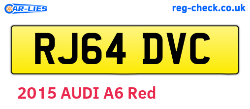 RJ64DVC are the vehicle registration plates.