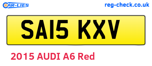 SA15KXV are the vehicle registration plates.