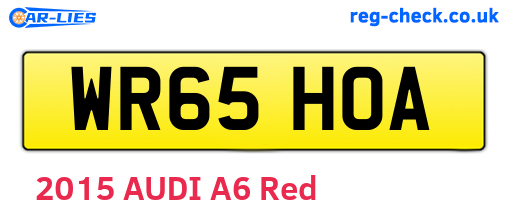 WR65HOA are the vehicle registration plates.