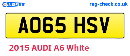 AO65HSV are the vehicle registration plates.