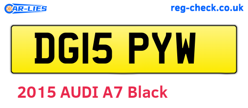 DG15PYW are the vehicle registration plates.