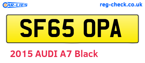 SF65OPA are the vehicle registration plates.