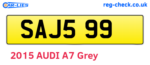 SAJ599 are the vehicle registration plates.