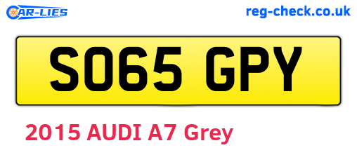 SO65GPY are the vehicle registration plates.