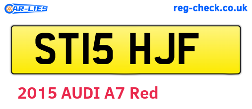 ST15HJF are the vehicle registration plates.